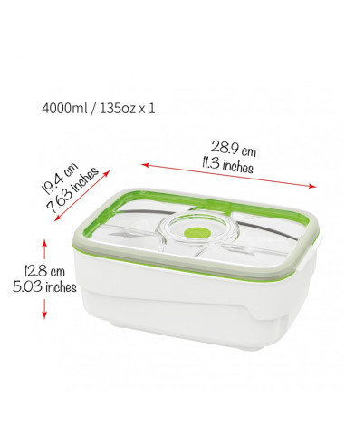 FOSA extra large 4L bread box container - compatible with TURTLE vacuum pump FB20002