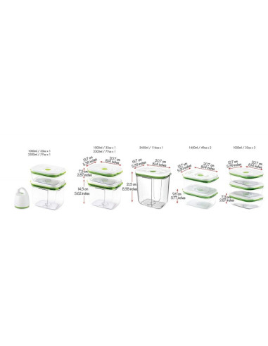 FOSA Vacuum Food Storage Starter Set – Rectangular container BC30020
