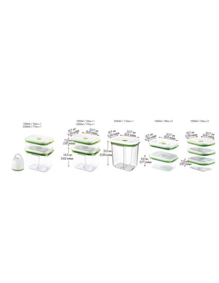 FOSA Vacuum Food Storage Starter Set – Rectangular container BC30020
